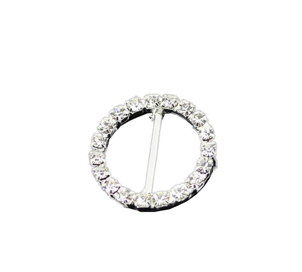 Factory Price DIA 21mm 16mm Bar Clear Round Rhinestone Buckles For Wedding Invitation Diamante Ribbon Sliders