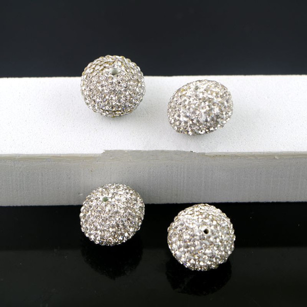 Finding 20pcs pave white Rhinestone Crystal Loose Spacer Beads DIY Jewelry