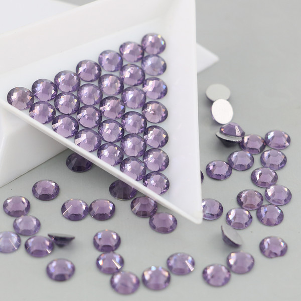 Glass 3D Nail Art Decorations SS3 SS4 SS5 SS6 SS8 SS10 SS12 SS16 SS20 SS30 Crystal Nails Non HotFix Rhinestones (Tanzanite)