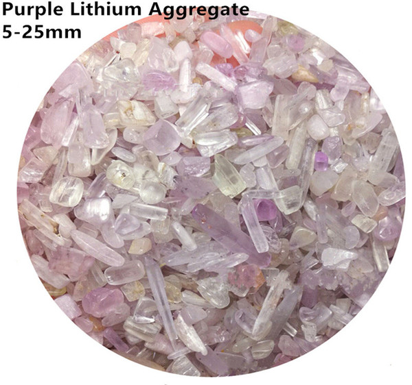 C63 200g 0.44LB 5-25mm Purple Lithium Aggregate Amethyst Crystal Column Natural Stone Chips Gravels Quartz Aquarium