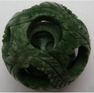 50mm Chinese jade flower magic Puzzle Ball +stand