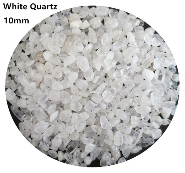 C01 200g 10mm White Crystal Natural Stone Chips Gravels Quartz Aquarium Garden