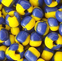 100 g per lot New style stripy pattern Glass Seed Beads opaque glass Jewelry DIY beads about 4mm beads blue/yellow