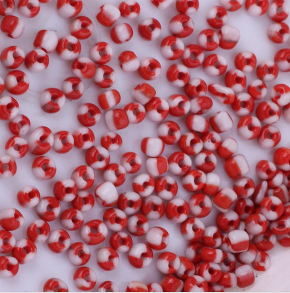 2 tones(red/white) Glass Seed Beads, opaque glass beads, Jewelry Making beads 6/0 4mm beads more color for choice