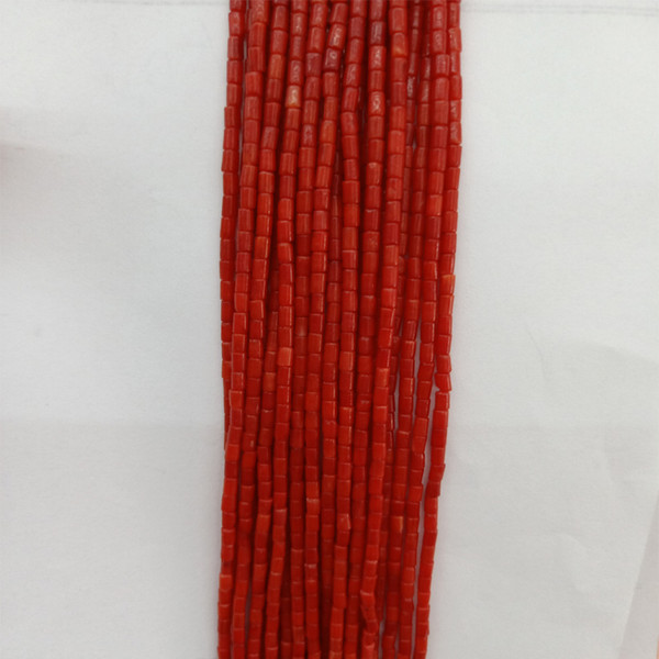 2x4mm Natural Red/Pink/White Coral Beads Tube Shape Loose Coral Beads For Fashion Bracelet Necklace Jewelry Making DIY 16''