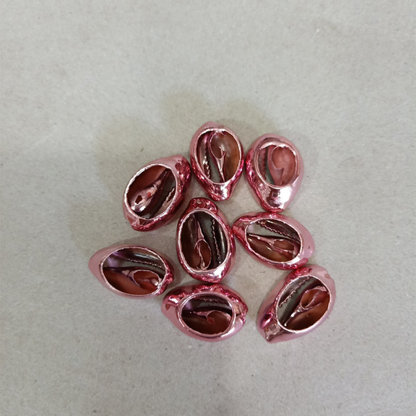 20pcs/lot Plating Mei Red Spiral Shell Beads Loose Cowrie Shells Beads For Jewelry Making DIY Oval Seashell Bead Pendant Earring