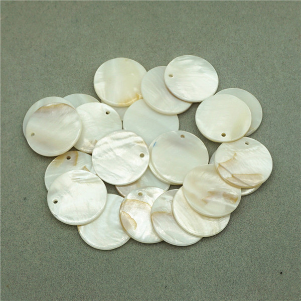 100pcs/lot 35MM Round Natural White Shell Beads Fit Jewelry Earring Making Loose Shell Beads With Hole DIY Jewelry Findings