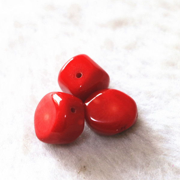 DIY semi-finished products Natural red coral 7x8mm 9x13mm irregular loose Beads new diy jewelry 15 inch