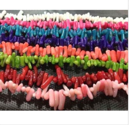 Wholesale Beautiful!new 8 colors Natural Coral Gemstone Chip Loose Beads 15 