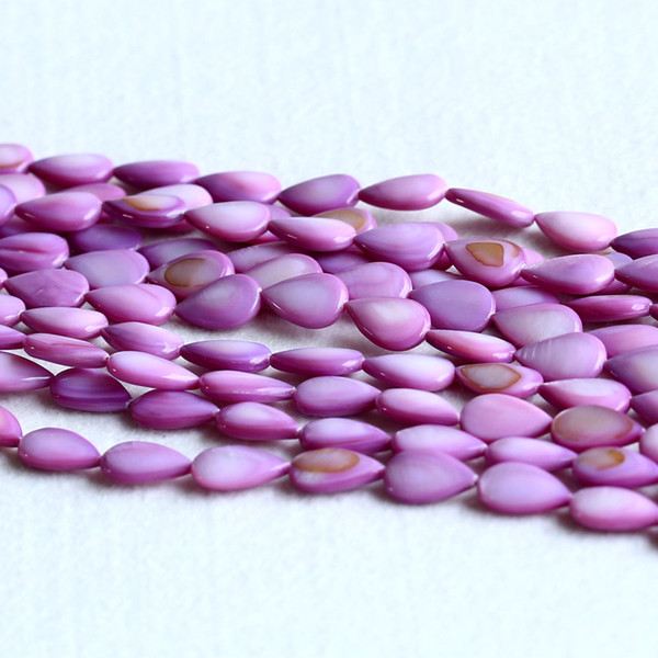 Purple Pink Mater of Pearl Beads smooth Teardrop Briolette Loose Beads Fit Jewelry DIY Necklaces or Bracelets 16