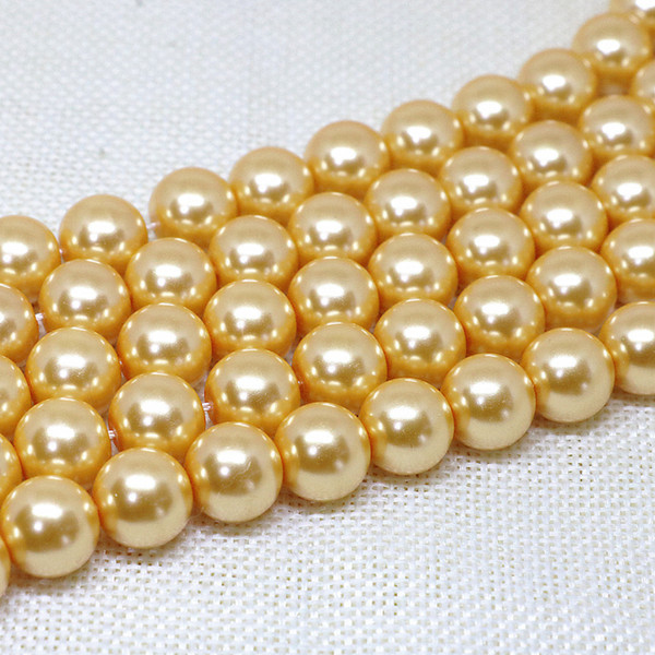 12mm gold sea mother-of,shell pearl Loose beads DIY 15inch