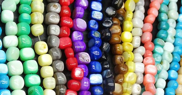 40cm 6x7mm one string Irregular colorful shell mother of pearl beads Spacer Beads DIY necklace bracelet earring making