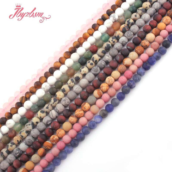 4mm Frost Round Beads Natural Stone Beads Tiger Eye,Rhodonite,Quartz For DIY Necklace Bracelets Jewelry Making 15