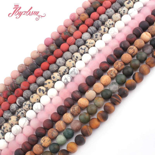 8mm Round Beads Frost Natural Stone Beads Tiger Eye,Rhodonite,Quartz For DIY Necklace Bracelet Jewelry Making 15