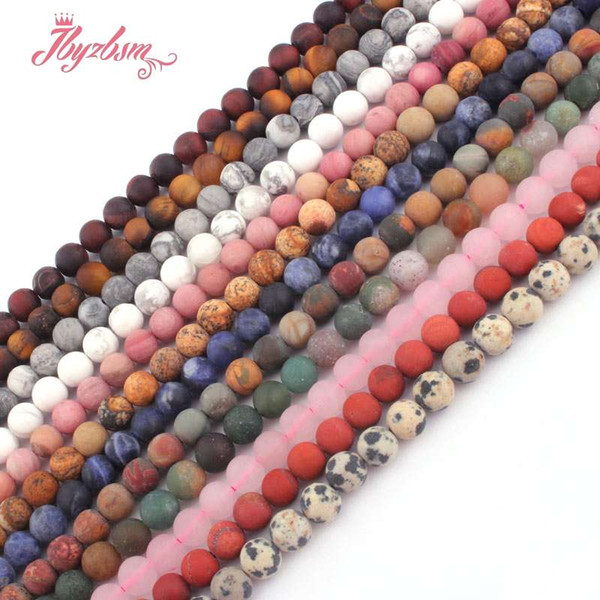 6mm Round Beads Frost Natural Stone Beads Tiger Eye,Rhodonite,Quartz For DIY Necklace Bracelet Jewelry Making 15