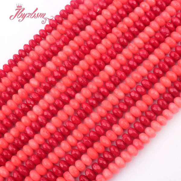 4x6mm Faceted Rondelle Coral Beads Natural Stone Beads For DIY Necklace Bracelets Eaaring Jewelry Making Loose 15