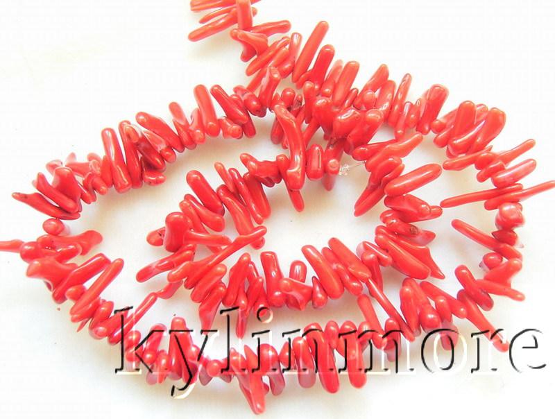 8SE03421a Wholesale 5Pieces 10x16mm Red Coral Chip Beads 16