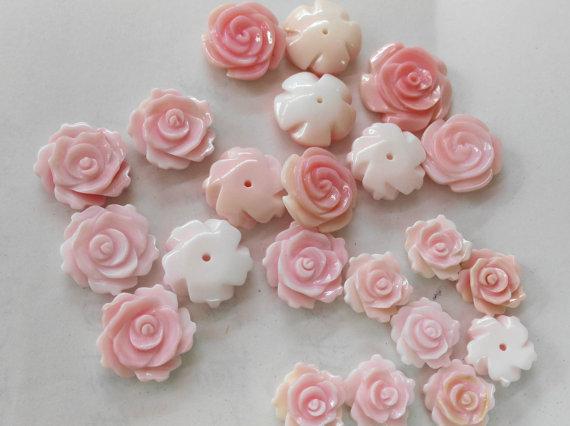 half drille---high quality Genuine Pink Queen Conch Shell ,Pearl Shell Rose flower fluorial Hand Carved loose beads 12 15mm 20pcs