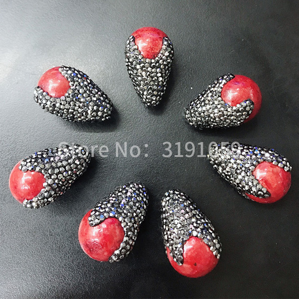 Color: red; Material: coral; Shape: round long eardrop; Sales: five packages.