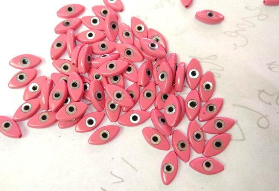 4x8mm Mop Shell Jewelry Pink Red Black Jet blue white mother of pearl shell Turkish evil eye beads Horse Eye Shell cabochon beads 20pcs