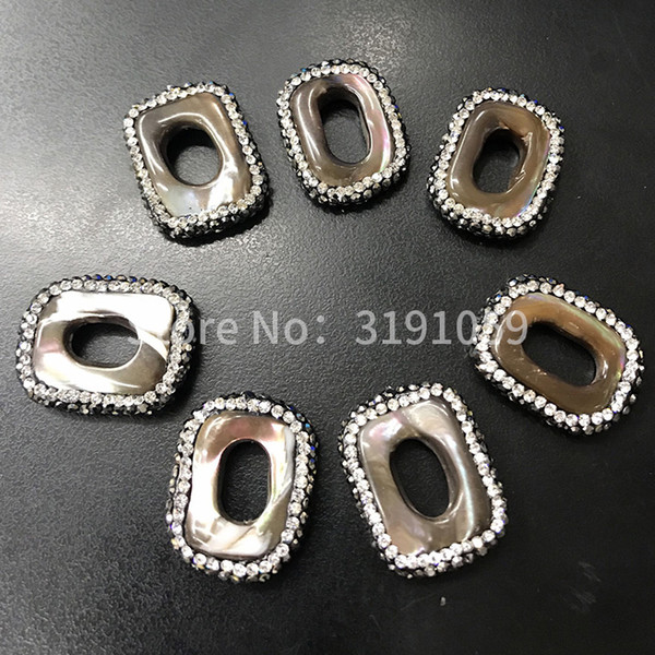 Fashionable change color square hollow-out bead micro inlaid with black crystal of DIY small ornament can wholesale