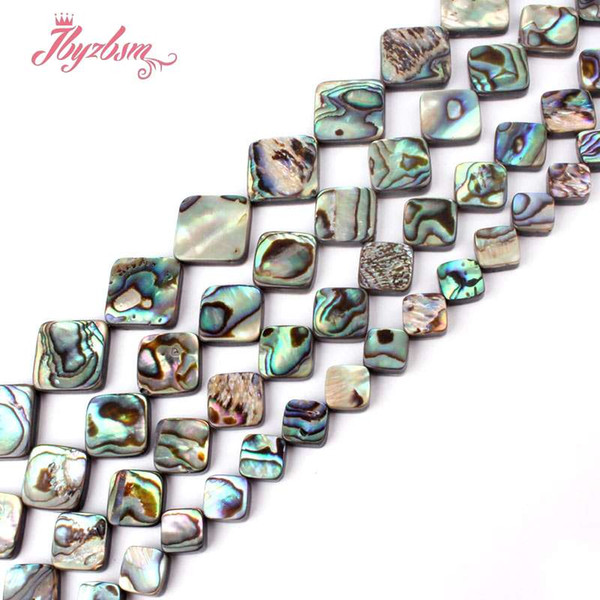 8,10,12mm Smooth Square Multicolor Abalone Shell Beads Natural Stone Beads For DIY Necklace Jewelry Making 15