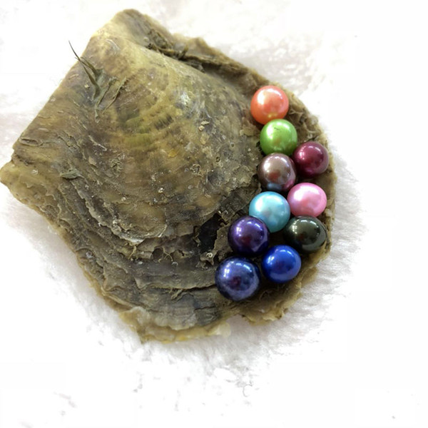 6-7 mm Colorful 10 Round Pearls In Seawater Oyster Materials For Dyeing Jewelry As Mystery Surprise Gift With Vacuum Package Free Shipping