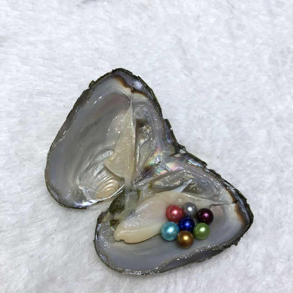 6-7 mm 7 Round Pearl In Freshwater Oyster Materials For Dyeing Jewelry As Mystery Surprise Gift With Vacuum Package Free Shipping