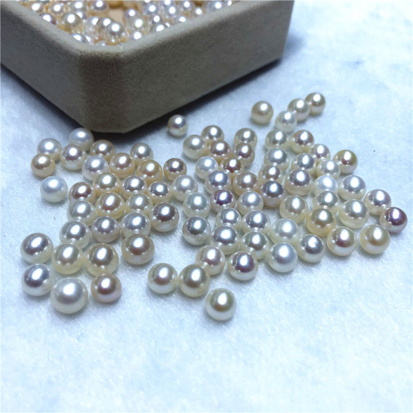 30PCS Natural Color 6-7mm Round Pearl Loose Pearls Particles Pearls DIY Festival Gift For Women Pearl Party Free Shipping