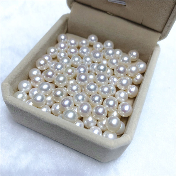 50PCS Natural Color 7-8mm Round Pearl Loose Pearls Particles Pearls DIY Festival Gift For Women Pearl Party Free Shipping