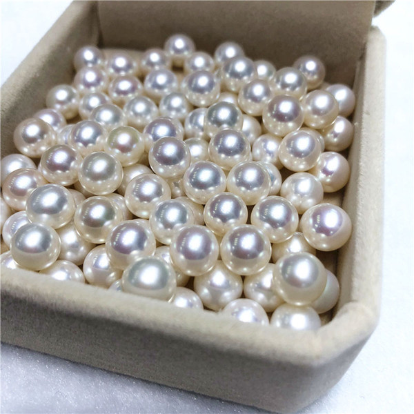 30PCS Natural Color 7-8mm Round Pearl Loose Pearls Particles Pearls DIY Festival Gift For Women Pearl Party Free Shipping