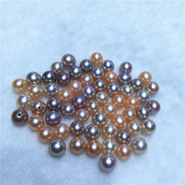 30PCS Mix Colors 6-7mm Round Pearl Loose Pearls Colorful Particles Pearls DIY Festival Gift For Women Pearl Party Free Shipping