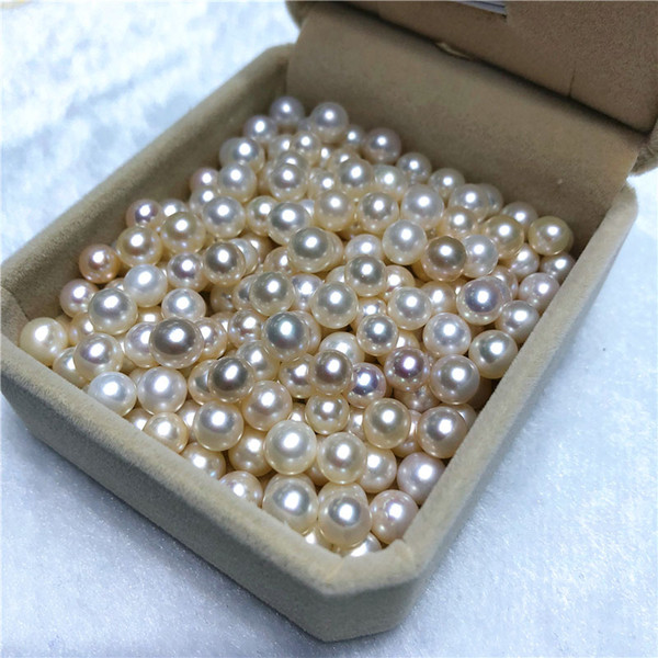 50PCS Natural Color 6-7mm Round Pearl Loose Pearls Particles Pearls DIY Festival Gift For Women Pearl Party Free Shipping