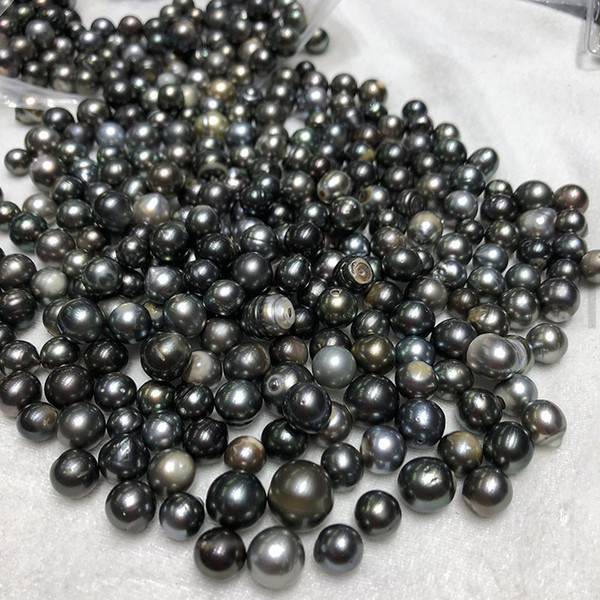 50PCS New 10-13mm Saltwater Akoya Tahiti Baroque Loose Pearl Black Color Sea Pearl DIY Festival Gift For Women Pearl Party Free Shipping