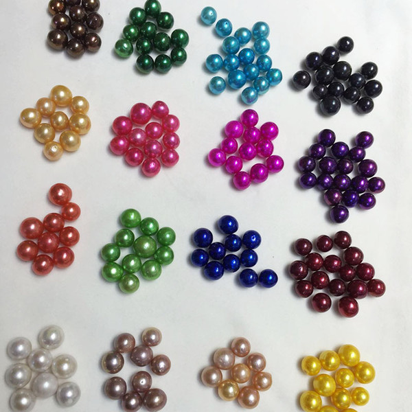 30PCS Mix Colors 9-13mm Near Round Edison Loose Pearls DIY Jewellery Accessories Gift For Women Pearl Party Vacuum Package Free Shipping