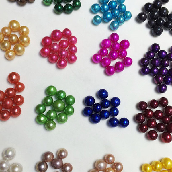 30PCS Mix Colors 9-13mm Near Round Single Edison Loose Pearls DIY Jewelry Festival Gift For Women Pearl Party Vacuum Package Free Shipping