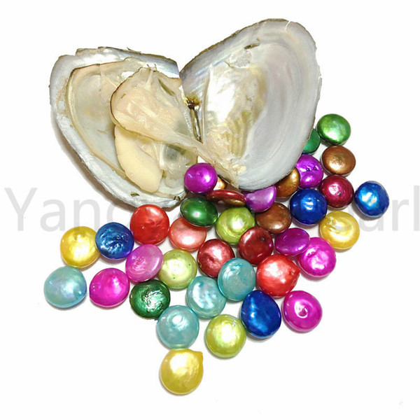 Mix Colors 10-13mm Single Button Round Coin Pearl In Freshwater Oyster Colorful Pearls DIY Festival Jewellery Gift Pearl Party Free Shipping