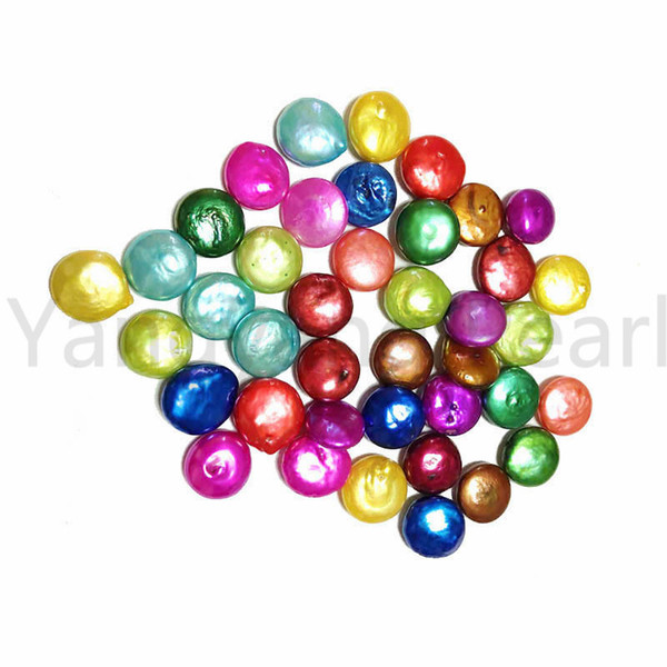 30PCS 10-13mm Buttons Round Coin Pearl Mix Colors Loose Pearls For DIY Festival Gift Making Bracelet Necklace Jewellery Gift Free Shipping