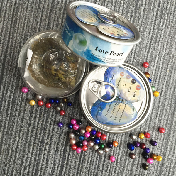 New Canned Oysters Colorful Round 6-7mm Pearls In Seawater Oyster DIY Jewelry Vacuum Packing Suprise Festival Gift For Women Pearl Party