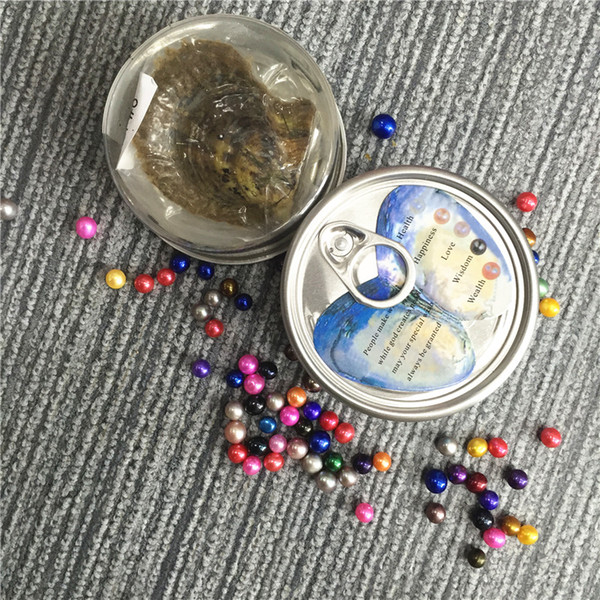 New Canned Oysters Colorful Round 7-8mm Pearls In Seawater Oyster DIY Jewelry Vacuum Packing Suprise Festival Gift For Women Pearl Party