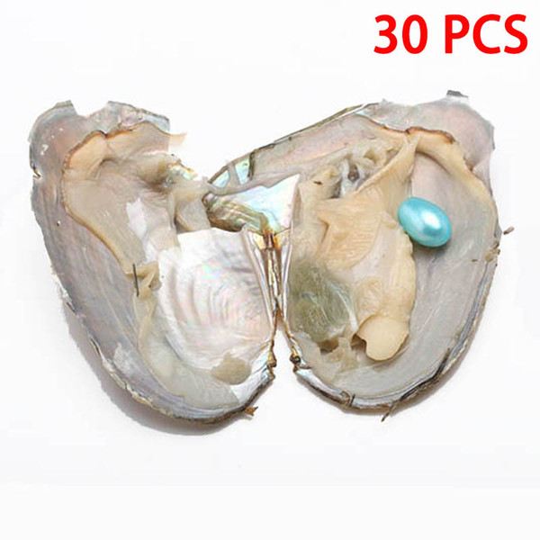 30PCS Single Mix Colors 6-8mm Rice Oval Pearls In Freshwater Oyster Shell Fashion Festival Gift With Vacuum Package DHL Free Shipping