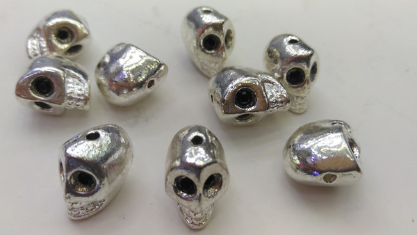 20pcs 9x13mm black etye -Skull brasss bead , skull head beads,paracord beads , Men Bracelet Charms