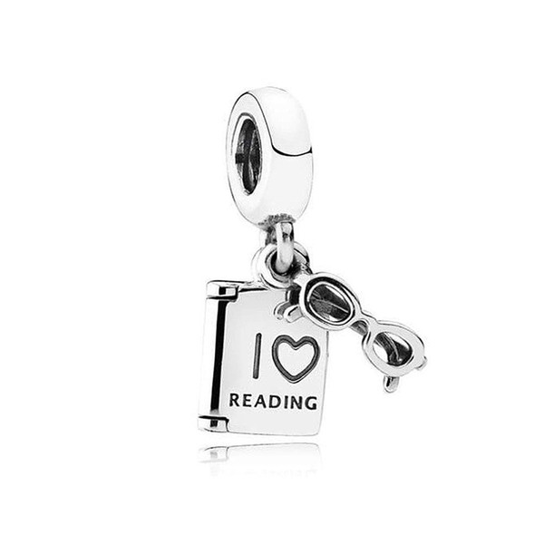 l Love Reading Charm Open Book 925 Sterling Sliver Bead Charm fit Pandora Bracelets for Women Jewelry