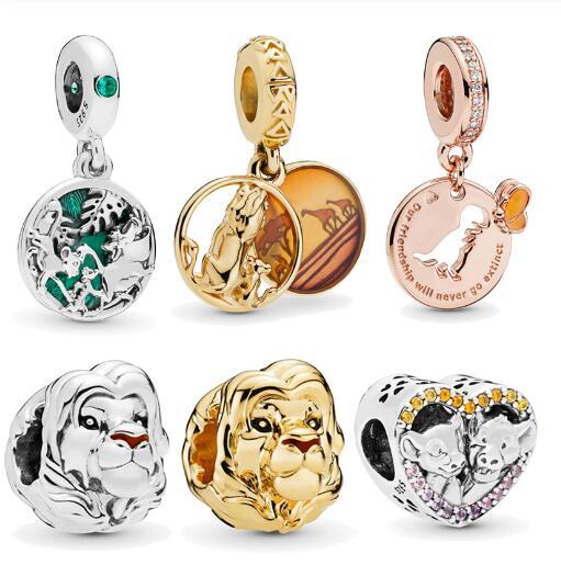 2019 New Arrival 925 Sterling Silver Beads The Lion King Simba Mufasa Charms fit for Original Pandora Bracelets Women DIY Jewelry fashion