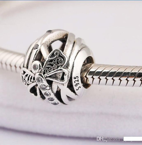 925 Sterling Silver Beads Fit for Pandora Bracelet Charms Silver Making Dreamy Dragonfly Charm Silver 925 Jewelry Wholesale