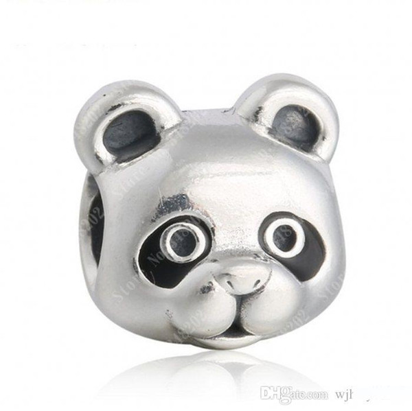 Vintage Enamel Panda Charms Bead Authentic 925 Sterling Silver Animal Beads For Jewelry Making DIY Brand Bracelets Accessories HB326