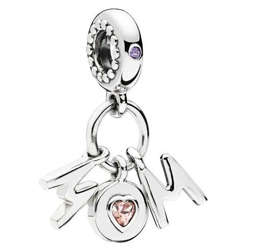 Perfect Mom Dangle CZ Charm Pendant Fit For Pandora Bracelet Bead Charms