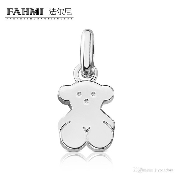 FAHMI 100% 925 Sterling Silver Cute sweetheart Bear 712774500 Sleek Minimalist Women's Original Jewelry Ball Birthday Gift