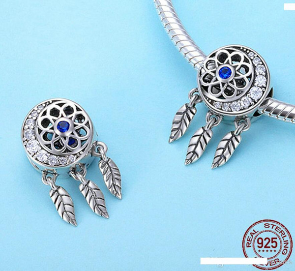 925 Sterling Silver Vintage Dream Catcher Charms Beads fit Bracelets DIY Jewelry Making Anniversary Valentine's Day Gift Making