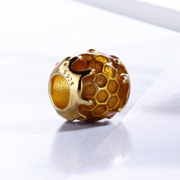 2018 Spring Authentic Real 925 Sterling Silver Not Plated Cute Cute Honey Charms European Beads Fit Pandora Bracelet DIY Jewelry